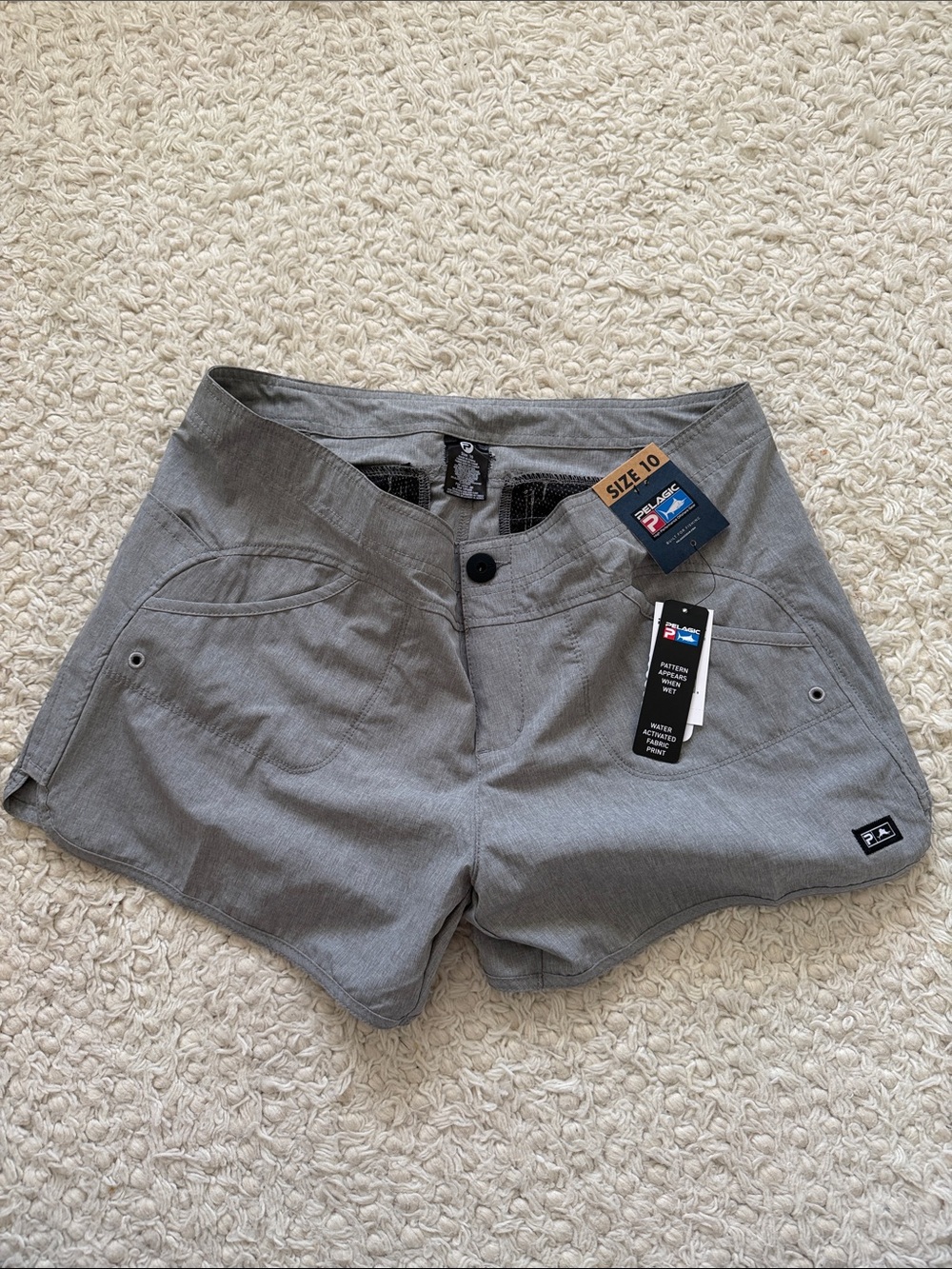 Pelagic Water/Fishing Shorts - water activated fish print when they get wet!